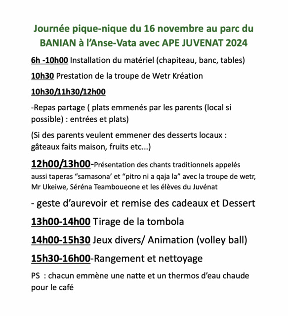 Le programme de la journée